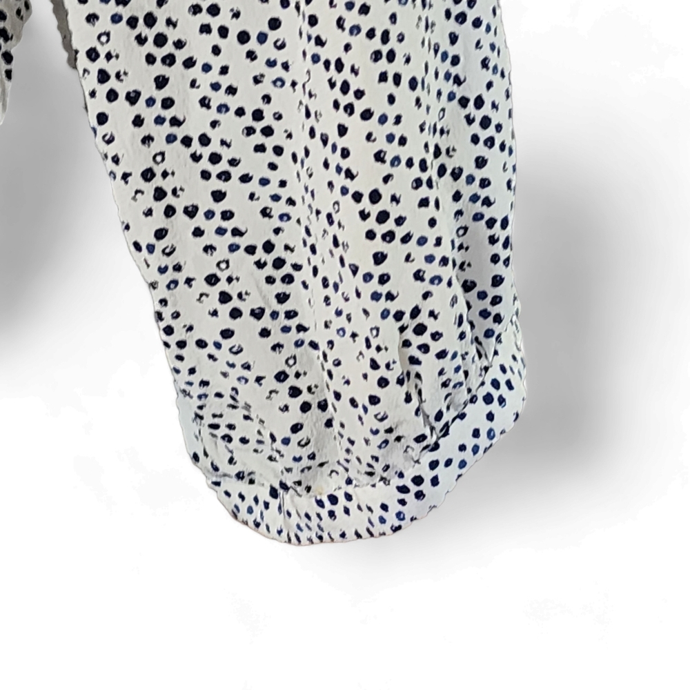 Joie Abstract Dot Print Silk Peasant Blouse Size Large - Picture 4 of 9